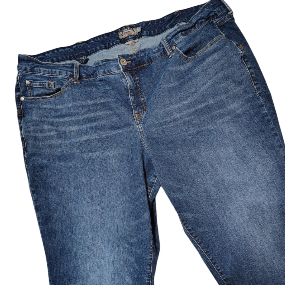 Torrid Boyfriend Straigh Blue Jeans Size 26 Mid Rise Stretch Denim - Picture 5 of 8
